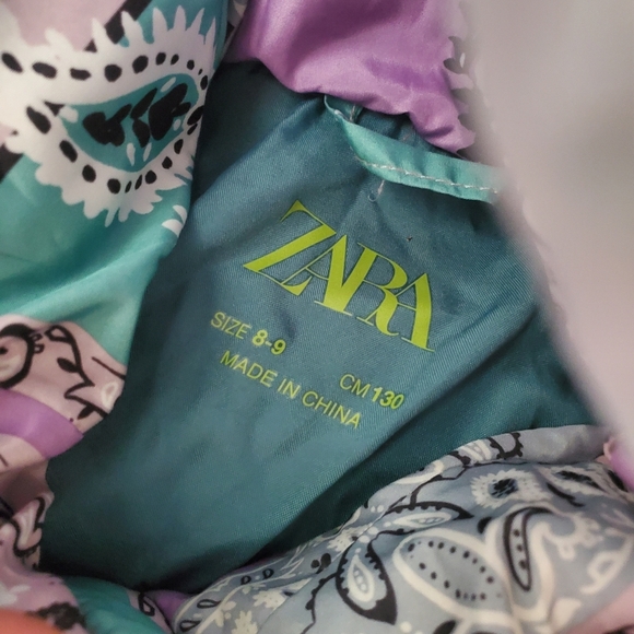 Zara Kids Multicolor Patchwork Puffer Jacket - Picture 6 of 10